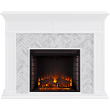 Southern Enterprises Torlington Marble Tiled Electric Fireplace