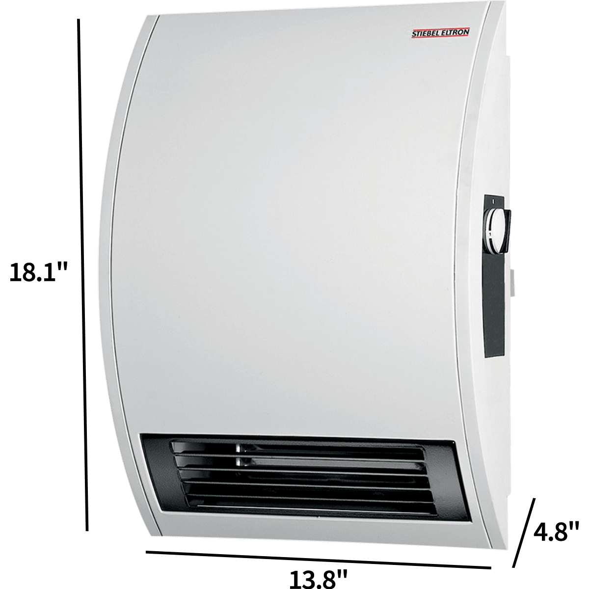Stiebel Eltron CK Wall-Mounted Electric Fan Heater - Dimensions