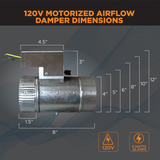 Suncourt 120V Adjustable Motorized Damper - Normally Closed - Infographic 3
