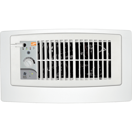 Suncourt Flush Fit Register Booster Fan with Adapter Plate - White