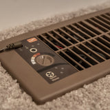 Suncourt Flush Fit Register Booster Fan - Brown on carpeting
