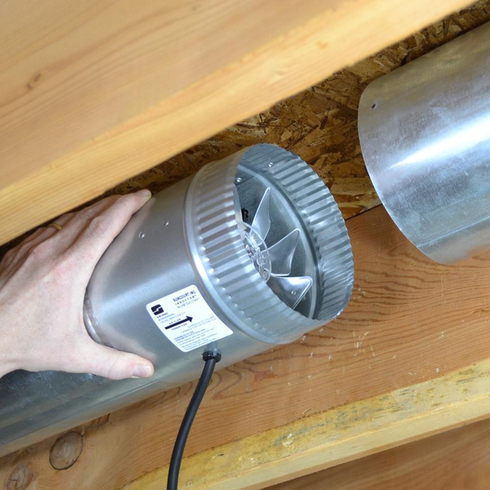 Suncourt Inductor Corded In-Line Duct Fan - 6" Diameter
