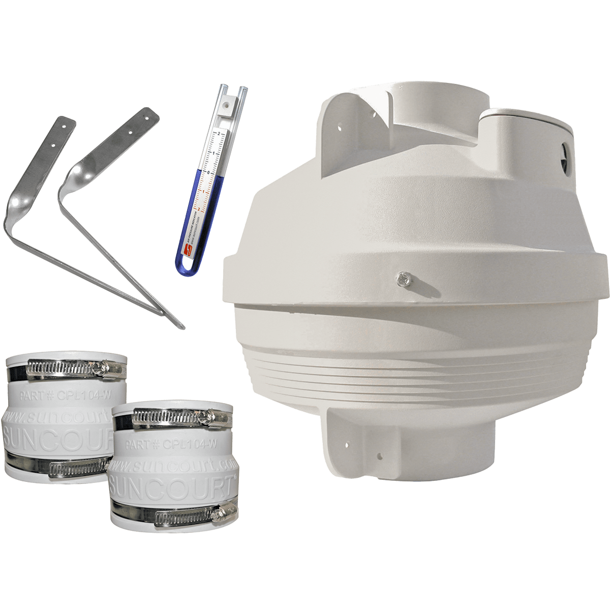 Suncourt Radon Fan Mitigation Kit - 4" Diameter Couplers
