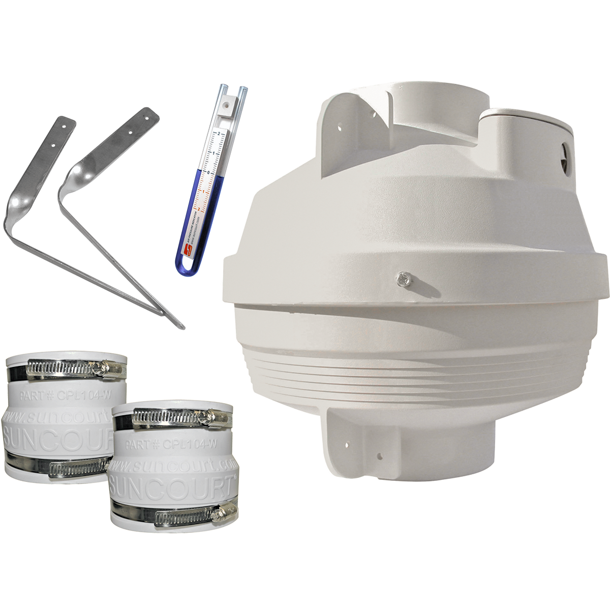 Suncourt Radon Fan Mitigation Kit - 4" Diameter Couplers

