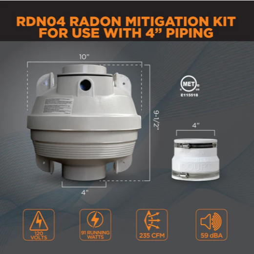 Suncourt Radon Fan Mitigation Kit