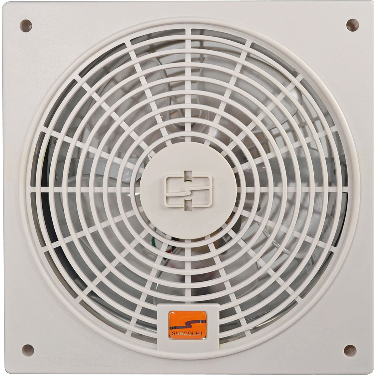 Suncourt ThruWall 2-Speed Room to Room Fan w/ Airflow Adapators - Back