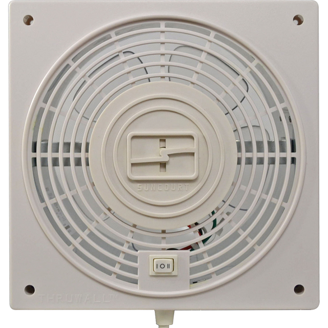 Suncourt ThruWall 2-Speed Room to Room Fan w/ Airflow Adapators - Front