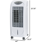 SPT SF-614P Portable Evaporative Air Cooler with 3D Cooling Pad - Dimensions