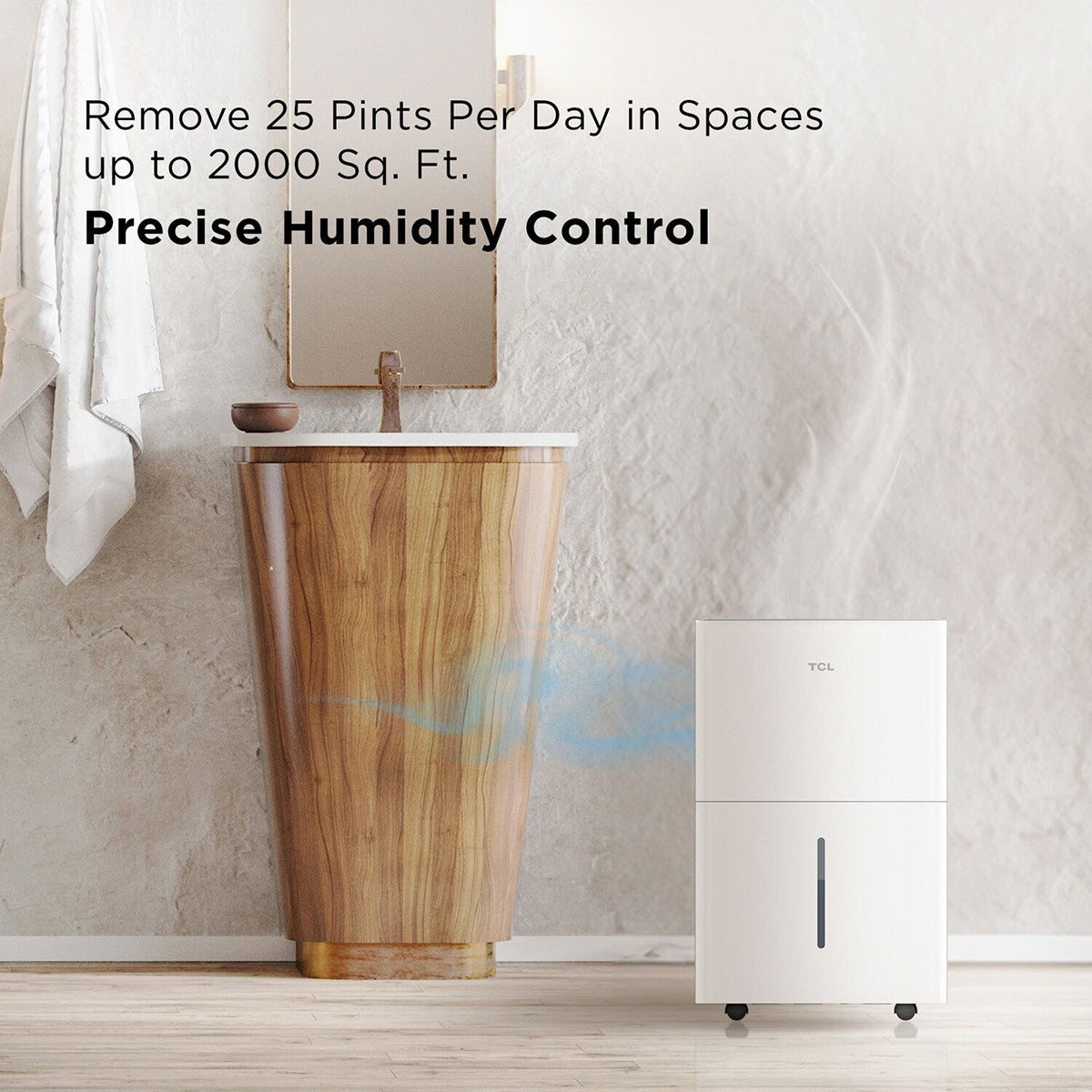 TCL 25 Pint Smart Dehumidifier - Infographic