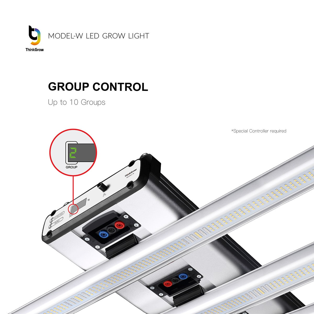 ThinkGrow Model-W 630 Watt Horticulture Full Spectrum LED Grow Light - Group Control