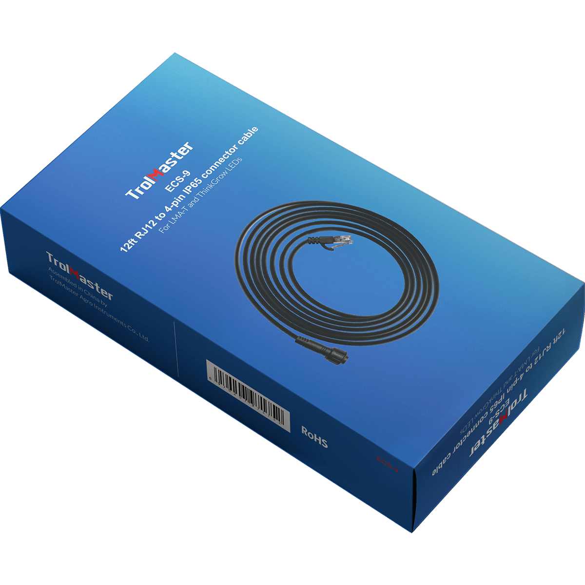 Trolmaster 12ft RJ12 to 4Pin IP65 Connector Cable - Box