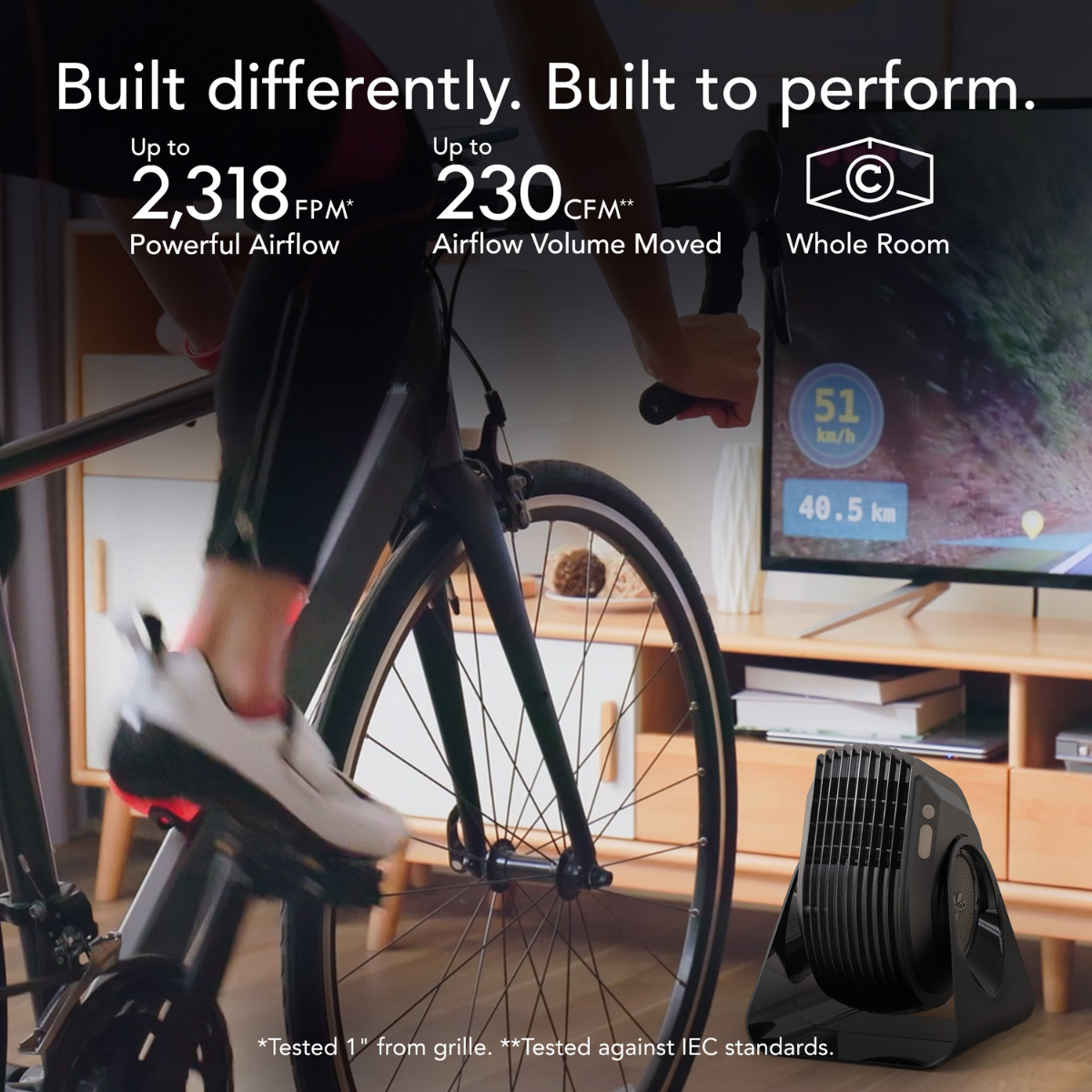 Vornado FLY MAX  High Velocity 4 Speed Adjustable Tilt Floor Fan - Infographic 1