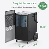 Waykar 155 Pint Portable Dehumidifier with Pump - Infographic 7