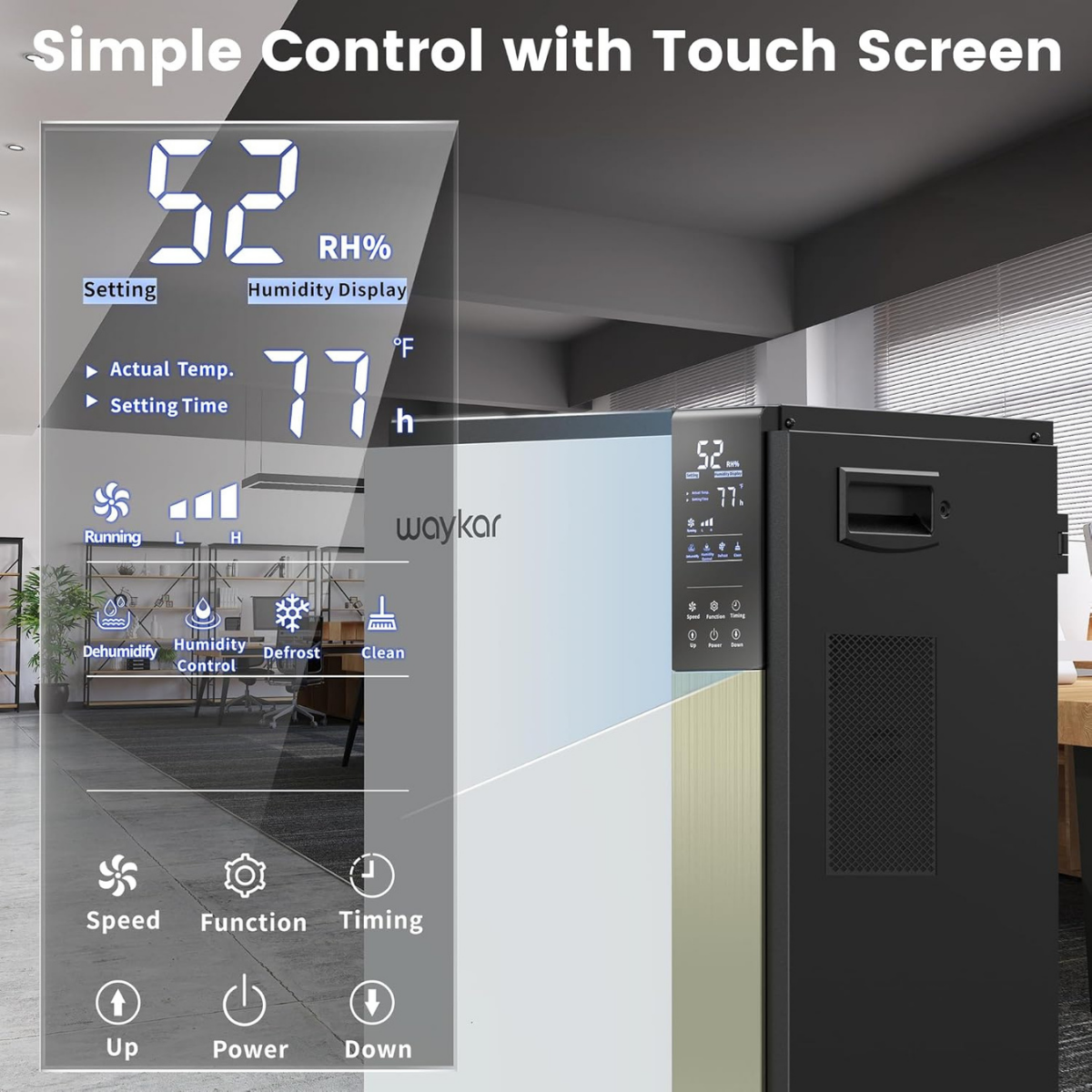 Waykar 190 Pint Smart Portable Dehumidifier - Infographic 3