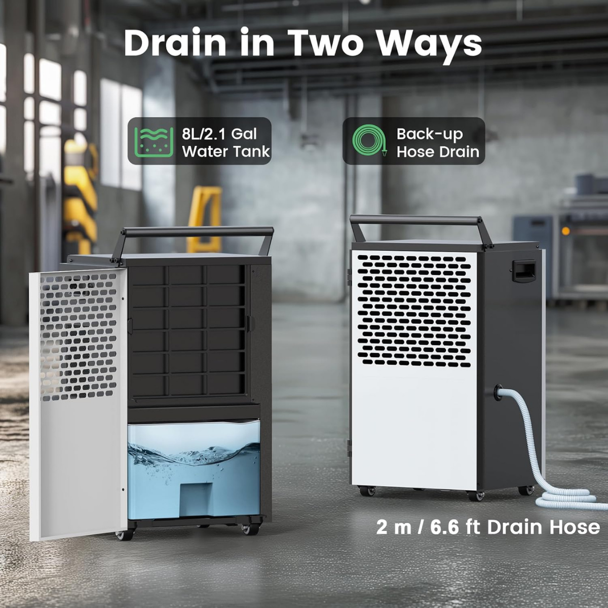 Waykar 190 Pint Smart Portable Dehumidifier - Infographic 5