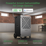 Waykar 216 Pint Portable Dehumidifier with Pump - Infographic 1
