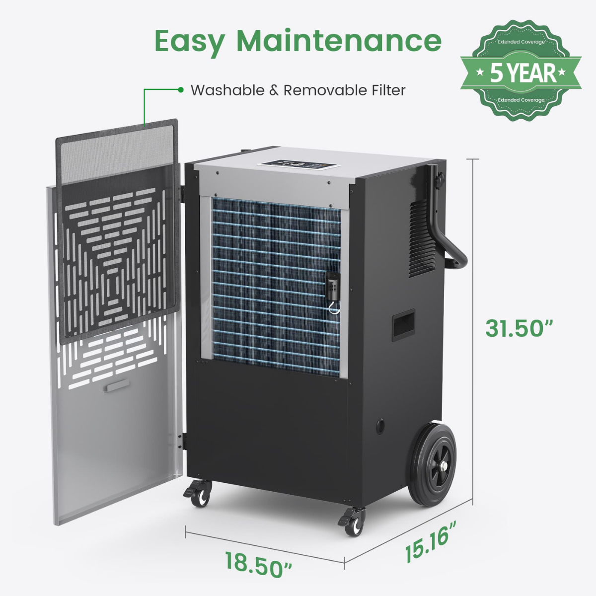 Waykar 216 Pint Portable Dehumidifier with Pump - Infographic 7
