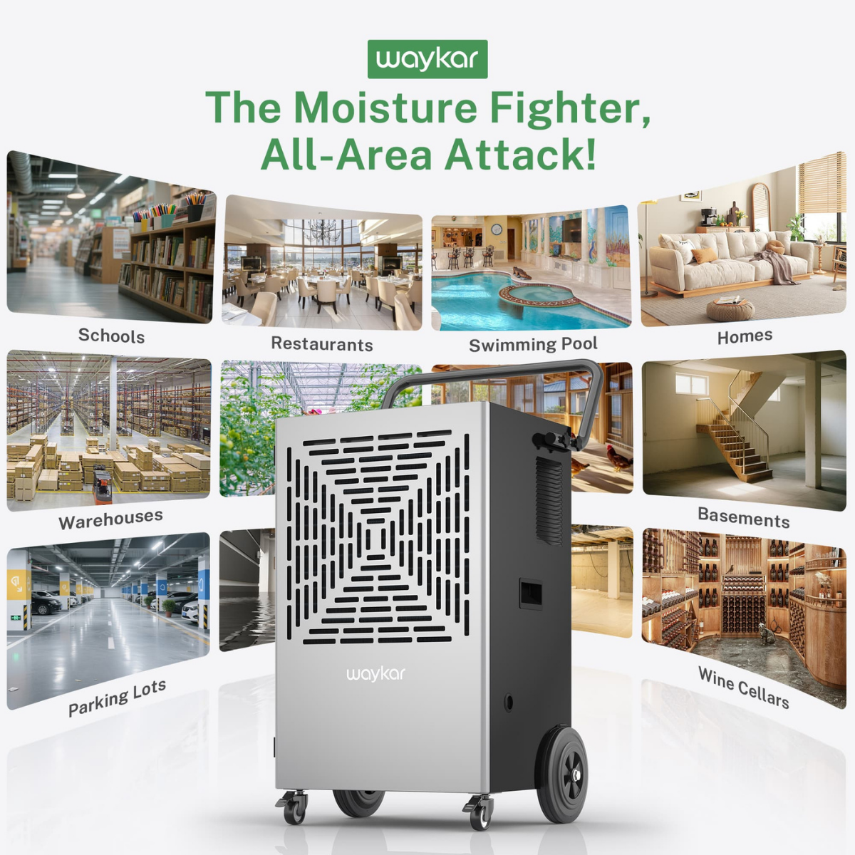 Waykar 216 Pint Portable Dehumidifier with Pump - Infographic 8
