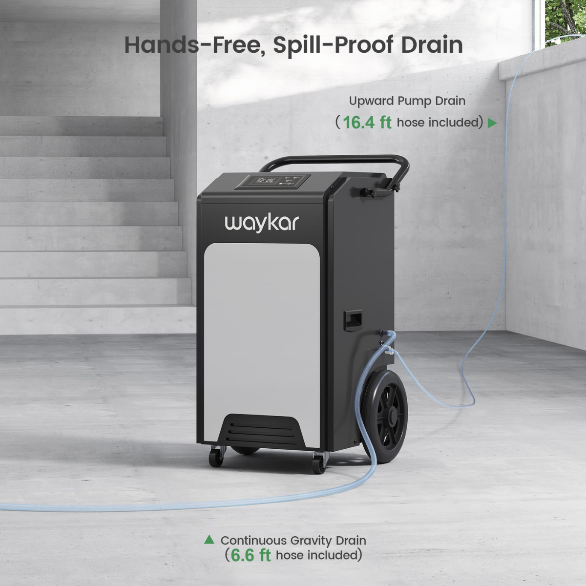 Waykar 250 Pint Portable Dehumidifier with Pump - Infographic 5