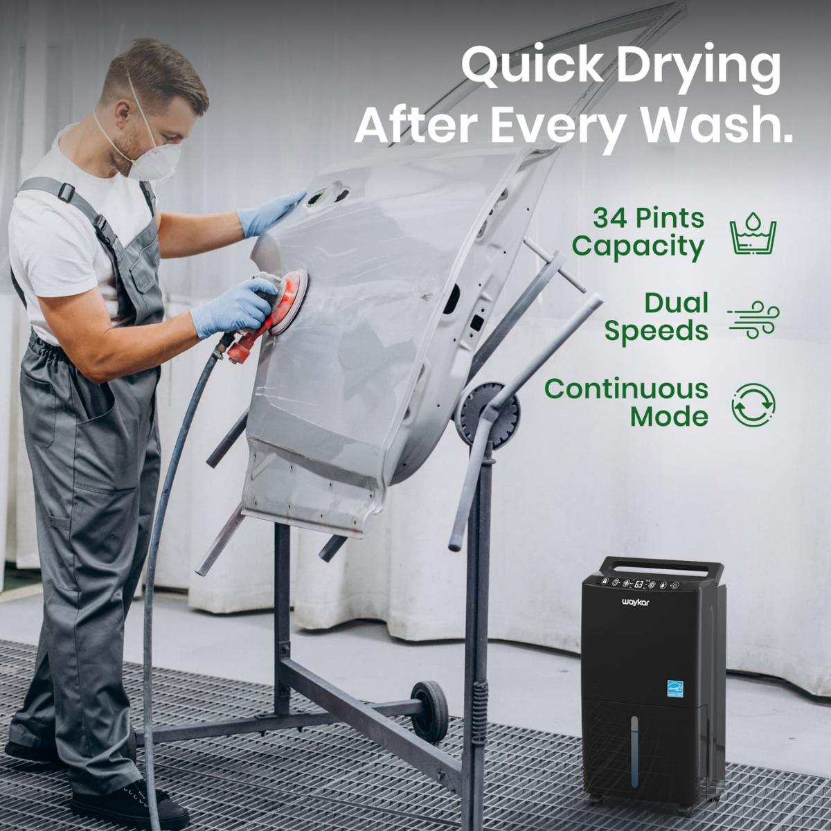 Waykar 15 Pint Energy Star Dehumidifier - Infographic 2