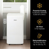 Whirlpool 12,000 BTU Portable AC with Dehumidifier - Features