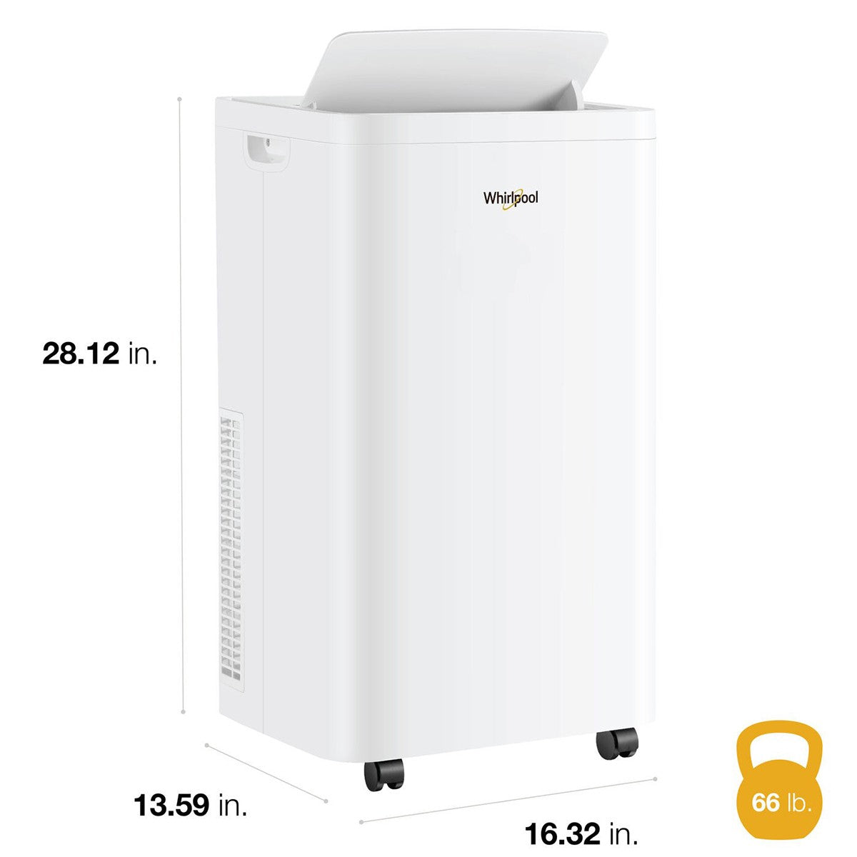 Whirlpool 12,000 BTU Portable AC with Dehumidifier - Measurements