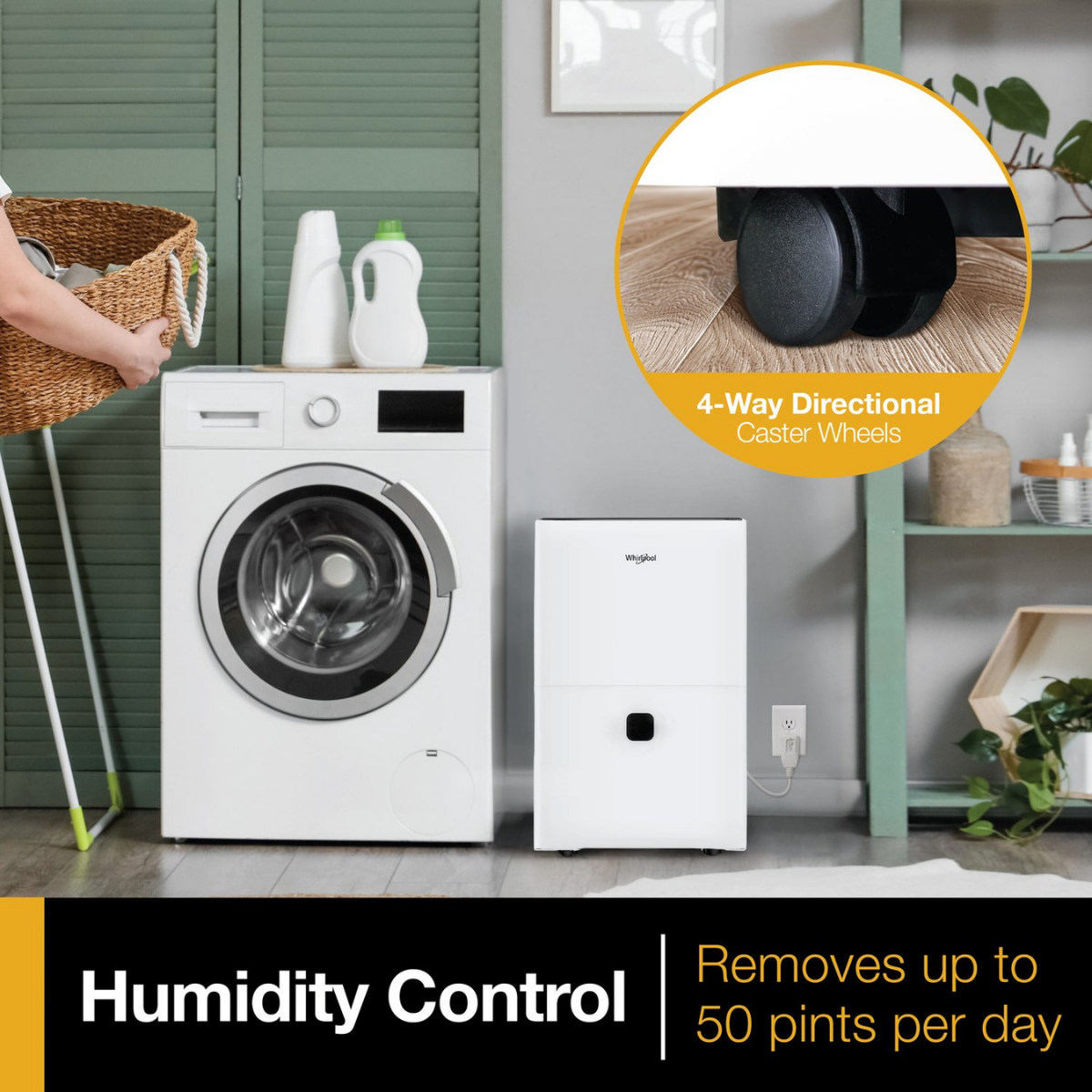 Whirlpool 50 Pint Energy Star Dehumidifier with Optional Pump - Infographic 1