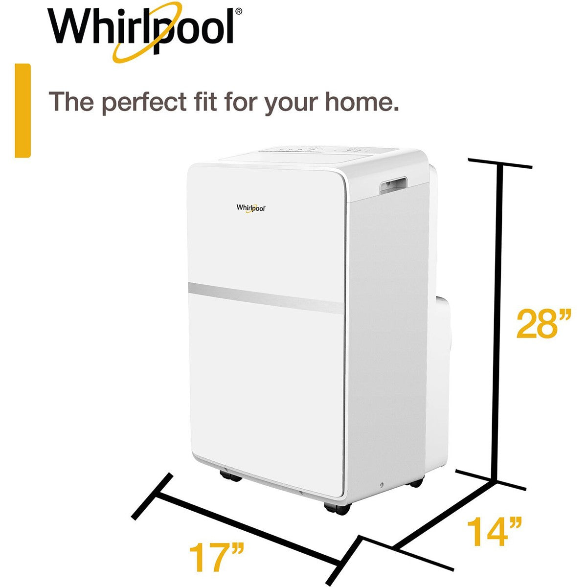 Whirlpool 10,000 BTU (6,500 BTU DOE) Portable Air Conditioner - Dimensions 28 H x 17 W x 14 D