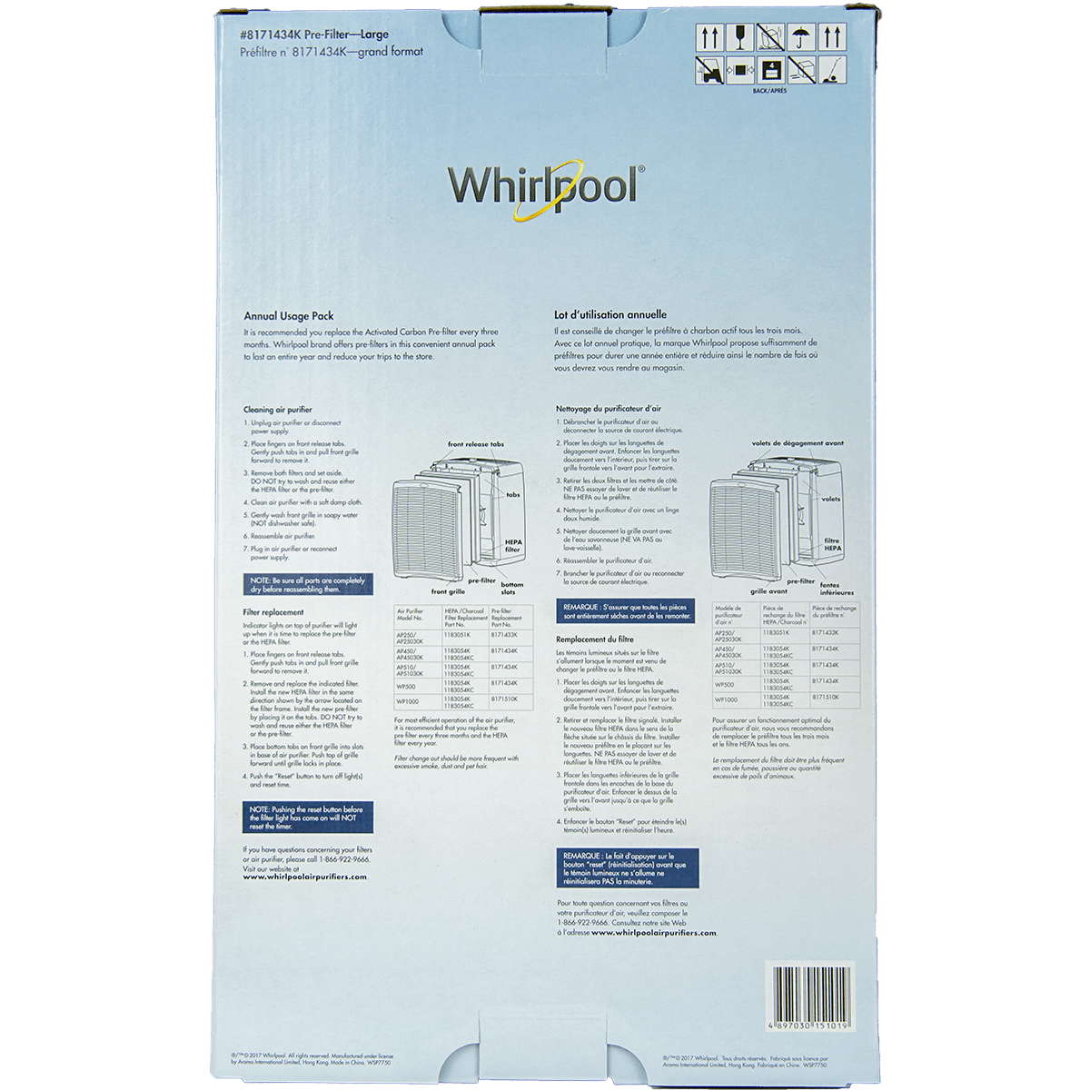 Whirlpool Carbon Pre-filters Large 8171434K
