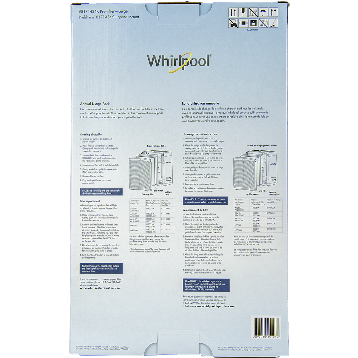 Whirlpool Carbon Pre-filters Large 8171434K