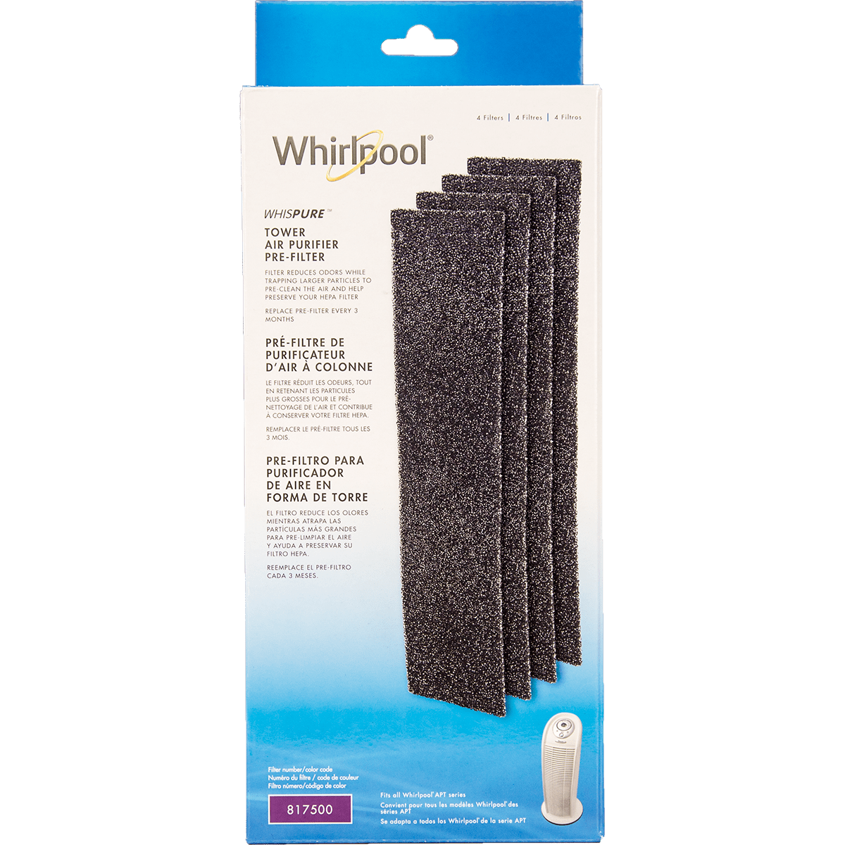 Whirlpool Carbon Pre-Filters Tower 4-Pack 817500