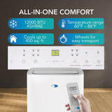 Whynter ARC-0850XP Smart Wi-Fi Portable AC w/ Built-in Dehumidifier - Infographic 3
