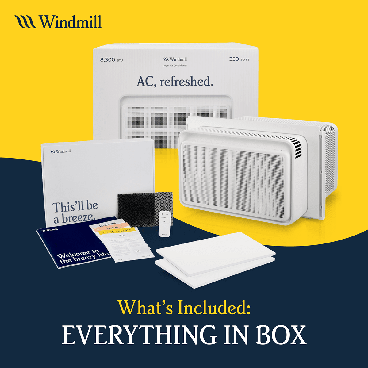 Windmill 10,000 BTU 115V Wi-Fi Enabled Window Air Conditioner w/Inverter - Everything Included