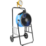 XPOWER 14-In. 2100 CFM Warehouse/Dock/Trailer Fan Kit w/ Mobile Trolley & LED Spotlight - Blue - Main