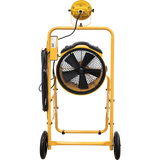 XPOWER 14-In. 2100 CFM Warehouse/Dock/Trailer Fan Kit w/ Mobile Trolley & LED Spotlight - Yellow - Back