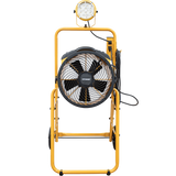 XPOWER 14-In. 2100 CFM Warehouse/Dock/Trailer Fan Kit w/ Mobile Trolley & LED Spotlight - Yellow - Front