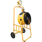 XPOWER 14-In. 2100 CFM Warehouse/Dock/Trailer Fan Kit w/ Mobile Trolley & LED Spotlight - Yellow - Main