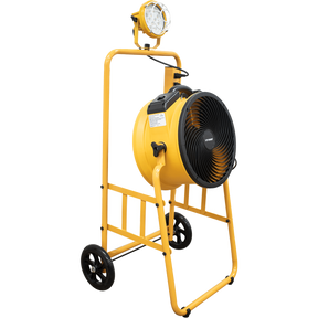 XPOWER 14-In. 2100 CFM Warehouse/Dock/Trailer Fan Kit w/ Mobile Trolley & LED Spotlight - Yellow - Main