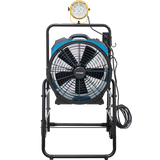 XPOWER 18-In. 3600 CFM Warehouse/Dock/Trailer Fan Kit w/ Mobile Trolley & LED Spotlight - Blue - Front