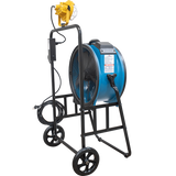 XPOWER 18-In. 3600 CFM Warehouse/Dock/Trailer Fan Kit w/ Mobile Trolley & LED Spotlight - Blue - Left Angle