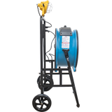 XPOWER 18-In. 3600 CFM Warehouse/Dock/Trailer Fan Kit w/ Mobile Trolley & LED Spotlight - Blue - Side