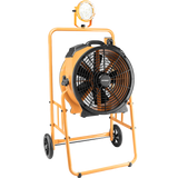 XPOWER 18-In. 3600 CFM Warehouse/Dock/Trailer Fan Kit w/ Mobile Trolley & LED Spotlight - Yellow - Main