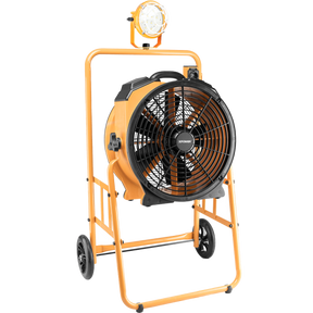 XPOWER 18-In. 3600 CFM Warehouse/Dock/Trailer Fan Kit w/ Mobile Trolley & LED Spotlight - Yellow - Main