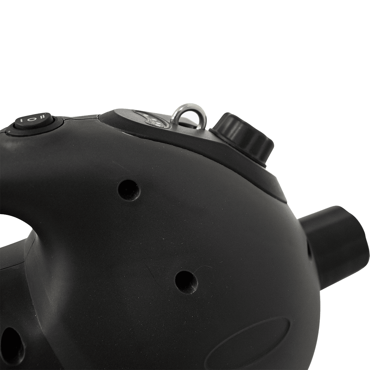 XPOWER 2-Speed Battery Operated 2500ml ULV Cold Fogger - Strap Hook and front detail