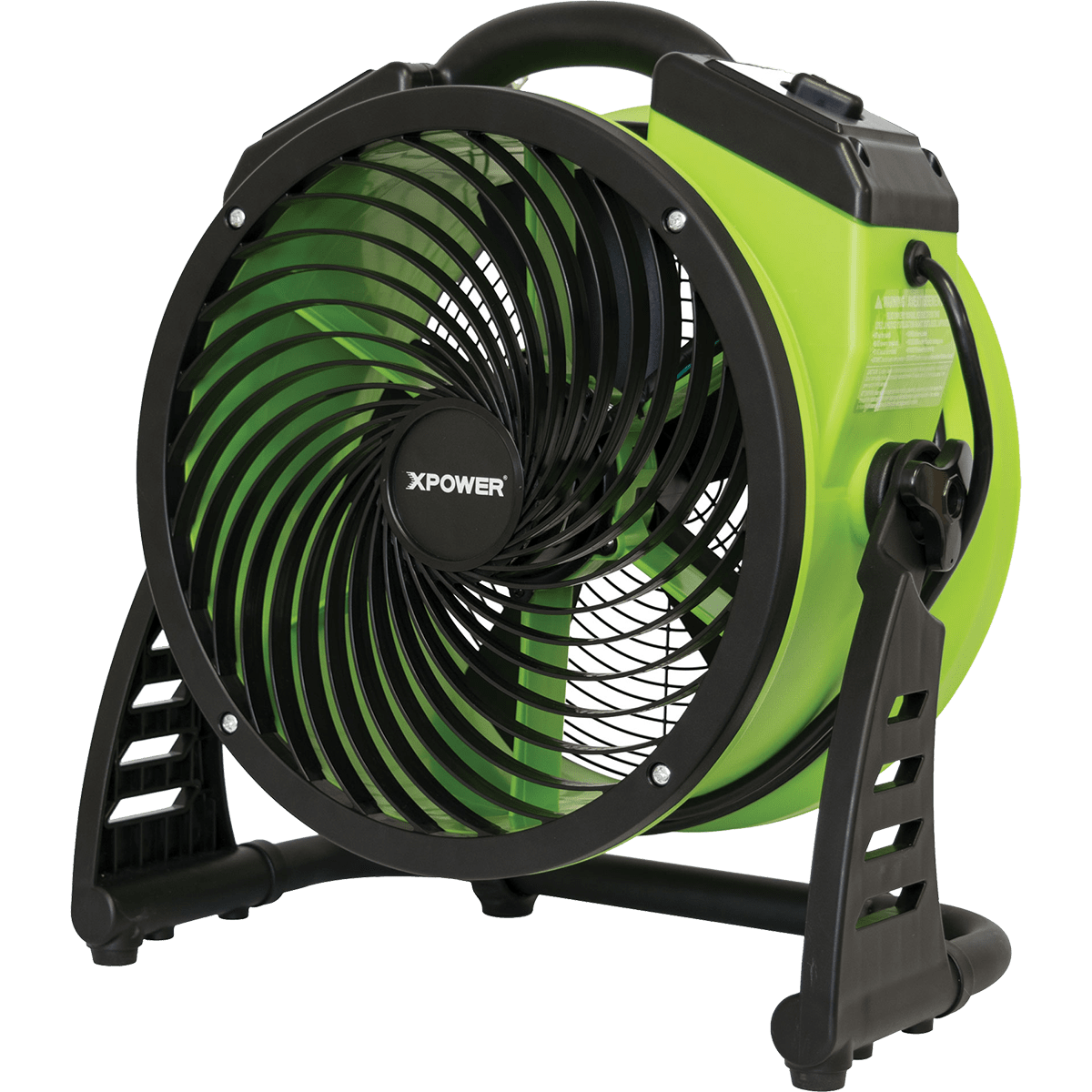 XPOWER 1300 CFM 4-Speed 13" Pro Air Circulator Utility Fan - Right Angle