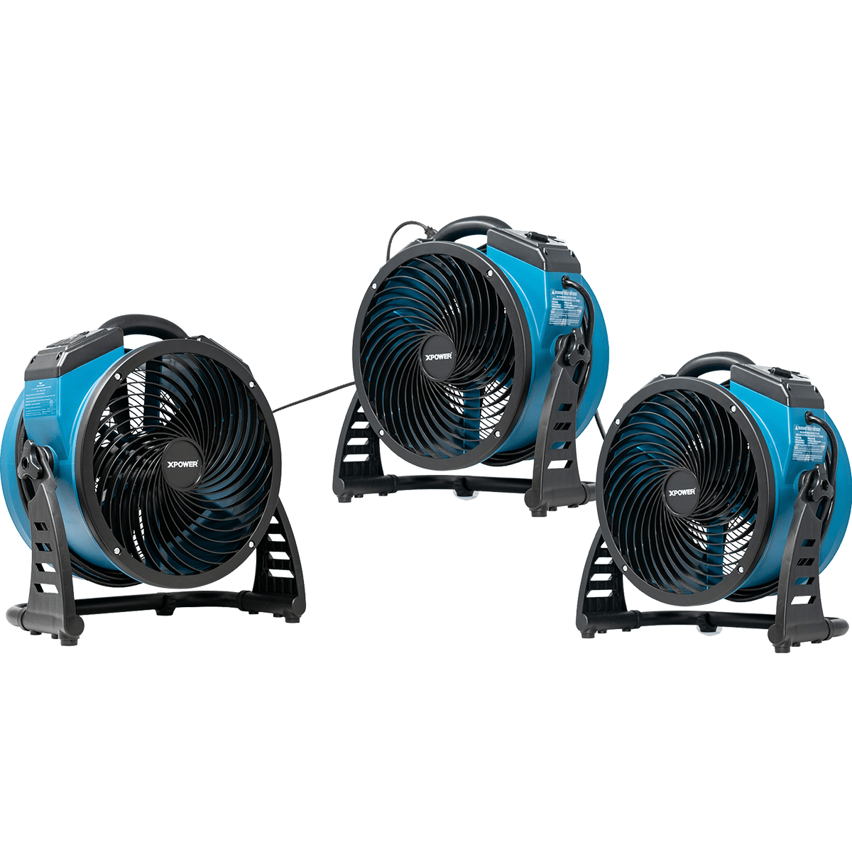 XPOWER FC-250AD Pro 13-in. Brushless DC Motor Air Circulator Utility Fan w/ Power Outlets - Daisy Chain