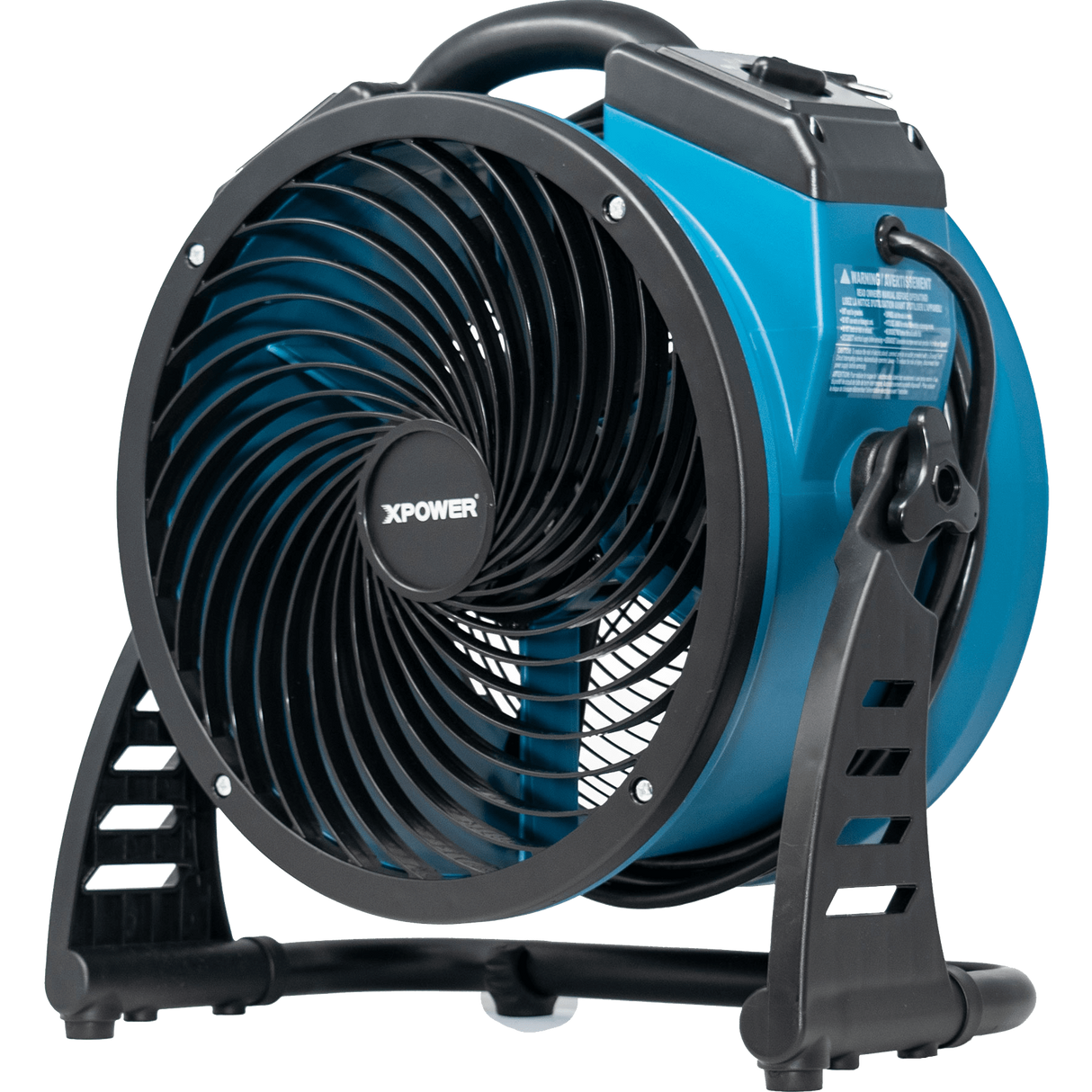 XPOWER FC-250AD Pro 13-in. Brushless DC Motor Air Circulator Utility Fan w/ Power Outlets - Right Angle