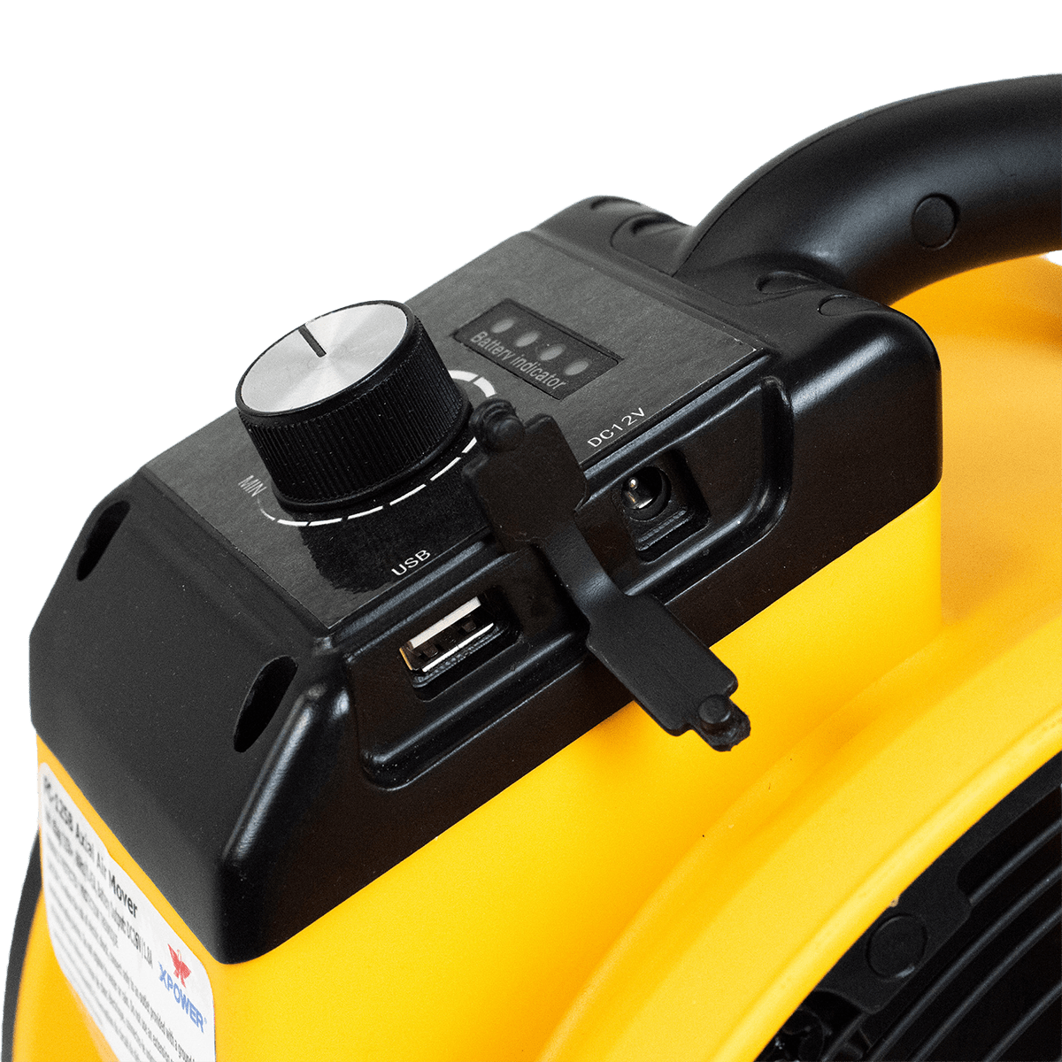 XPOWER FC-125B Cordless Air Circulator - Controls 