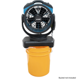 XPOWER 1000 CFM Outdoor Oscillating Misting Fan - Built-in Water Pump - on Bucket