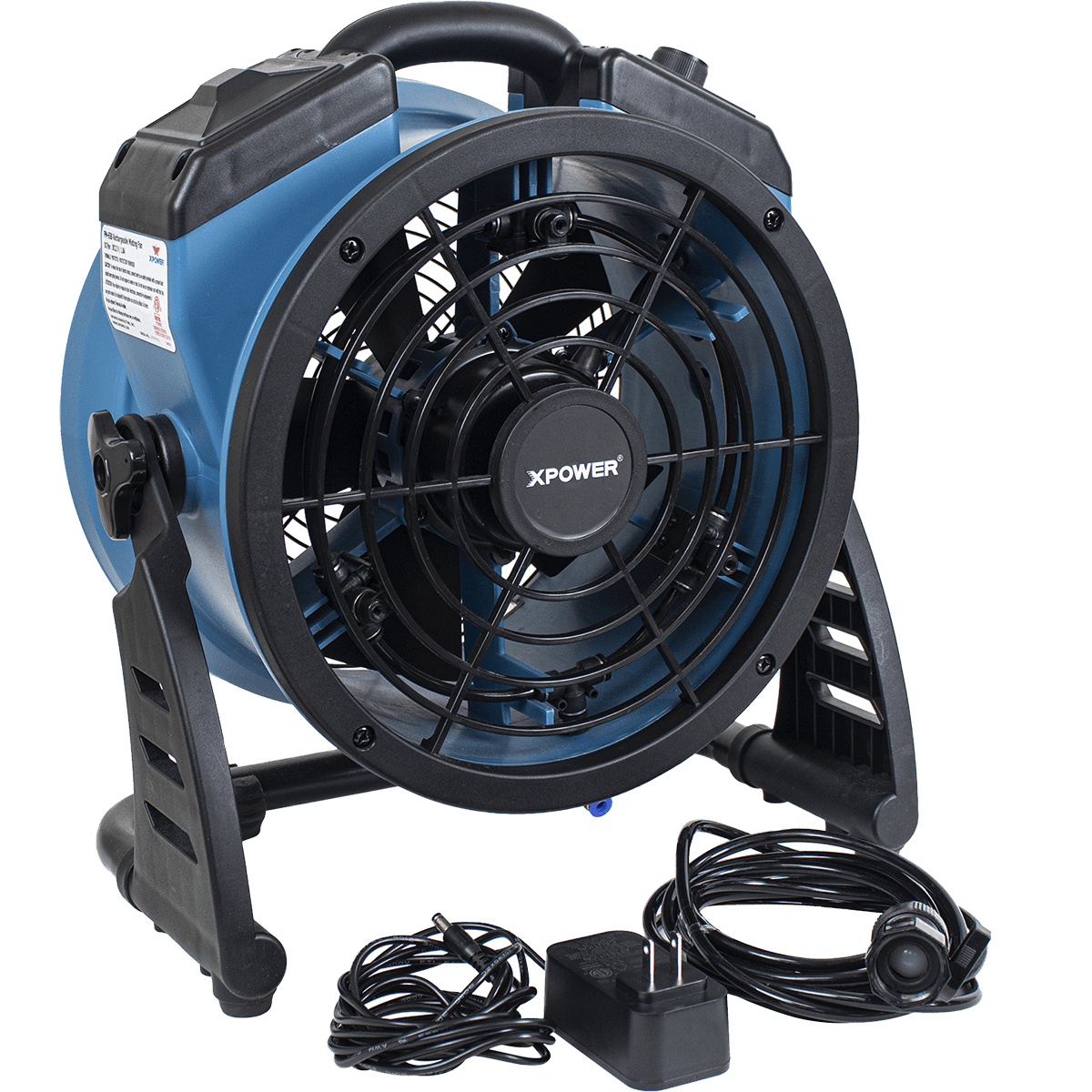 XPOWER 900 CFM Battery Powered Outdoor Misting Fan Hose Connection Charger and Hose Adaptor - Main